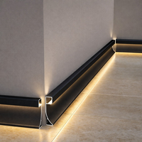 Profilé de plinthe lumineuse LED moderne en aluminium, encastré, pour murs, appartements et hôtels, installation facile en intérieur