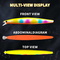 Leurres de pêche flottants ABS Minnow 163mm 33g, leurres durs artificiels à flash laser, hameçons robustes, pour truite, swimbait, basse, wobbler