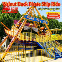 Manèges de parc d'attractions pour enfants et adultes, bateau pirate, type balançoire, construction en acier, capacité de 24 personnes, utilisation en extérieur
