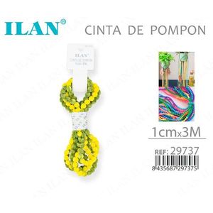 ริบบิ้นไอแลน ปอมปอม 1 ซม.x3 ม. หลากสี สำหรับงานประดิษฐ์ - Product Image 1