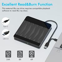 3D Blu-ray Writer Reader External Blu-ray Burner USB 3.0 BD DVD CD Drive for Mac Windows