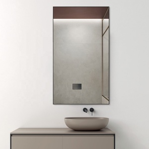 <strong>Rectangle</strong> <strong>Wall</strong> <strong>Mirror</strong> Long Metal Frame Bathroom <strong>Mirror</strong> with Black/gold Aluminum Frame - Product Image 2