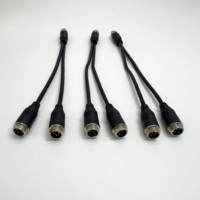 Konektor GX12 GX16 Plug 1 ke 2 Arah Y Splitter 4Pin Paralel Konektor Penerbangan Male dan Female Kabel Ekstensi Sensor Solar PV CCTV