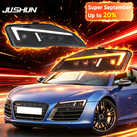 Projecteur LED JUSHUN pour Audi R8 2007-2014, phares à lentille améliorée, signalisation dynamique LED, Plug and Play