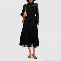 Robe longue trapèze en laine peignée, style bohème, couleur unie, imprimé numérique, lavable, taille naturelle, boutonnée devant, pour l'automne
