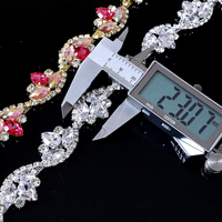 Chaîne de strass Gillian en forme de fleur à 12 facettes, à dos plat, pour DIY, style européen et américain, pour vêtements, robes de mariée et applications à griffes