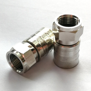 Messing <span class=keywords><strong>F</strong></span> Type Mannelijke Plug Krimp Rf Coaxiale <span class=keywords><strong>Connector</strong></span> 2a 60V Voor <span class=keywords><strong>Rg11</strong></span> Kabel - Product Image 3
