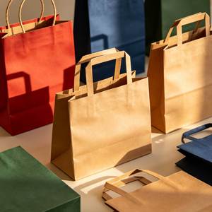 Bolsa de Papel Reutilizable Ecológica, Bolsa de Papel Kraft Personalizada, Reciclable, para Compras, Ropa, Regalos, Comida para Llevar, con Estampado Dorado, Personaliza con tu Propio Logotipo - Product Image 6