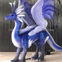 Modèle d'animatronique de dragon sur le thème de la glace pour royaume de dragons mythiques, robot de créature mythique interactive ou décoration à vendre