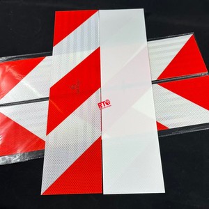 Reflector Prismático de Alta Intensidad Rojo y Blanco, Material Reflectante de Advertencia de Seguridad, Adhesivo Reflectante de Señalización Trasera para Camiones - Product Image 5