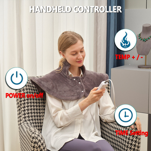Almohadilla calefactora eléctrica ponderada para el hogar superventas de fábrica, almohadilla calefactora para hombros para aliviar el dolor, cuello, hombros y espalda - Product Image 2
