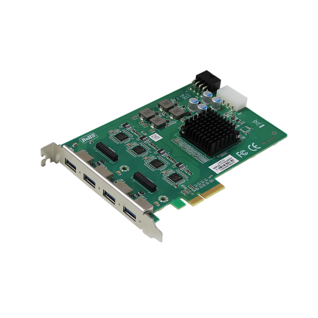Zhuoxin Chuangchi Internal 4-Port USB Card PCI Express 2.0 X4 with 4 Renesas USB3.0 Controllers for Camera Image Video Capture