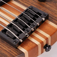 Guitare Basse Électrique 5 Cordes en Stock, Fabrication Chinoise, Manche Traversant, 24 Frettes, Corps en Noyer, Touche en Ébène, Prise en Charge OEM, Vente en Gros