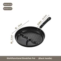 Wajan penggorengan anti lengket empat lubang logam, Modern untuk Sarapan, Burger, telur, Steak, penggunaan rumah tangga