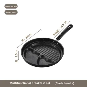 Kim loại hiện đại bốn lỗ không dính chảo chiên cho bữa ăn sáng trứng bánh mì kẹp thịt bít tết đáy phẳng sử dụng hộ gia đình - Product Image 6