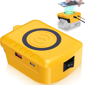 Adaptador de <span class=keywords><strong>Cargador</strong></span> Inalámbrico Compatible con Batería de 18V, <span class=keywords><strong>Carga</strong></span> Rápida de 15W con Salida USB Tipo-C, <span class=keywords><strong>Carga</strong></span> Inalámbrica - Product Image 1