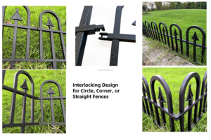 No-Dig Flexible Interlocking Shape Panels Decorative <b>Plastic</b> Garden Border Fence for Outdoor Walkway Patio - Product Image 3