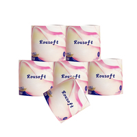Pâte de bois vierge gaufrée personnalisée à bas prix Papier hygiénique en vente directe d'usine Rouleau de papier hygiénique