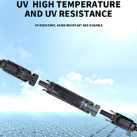 Connecteur de câble solaire photovoltaïque mâle/femelle résistant aux UV 1000V 20A IP67 pour éclairage extérieur de panneaux solaires, contact en cuivre PPO