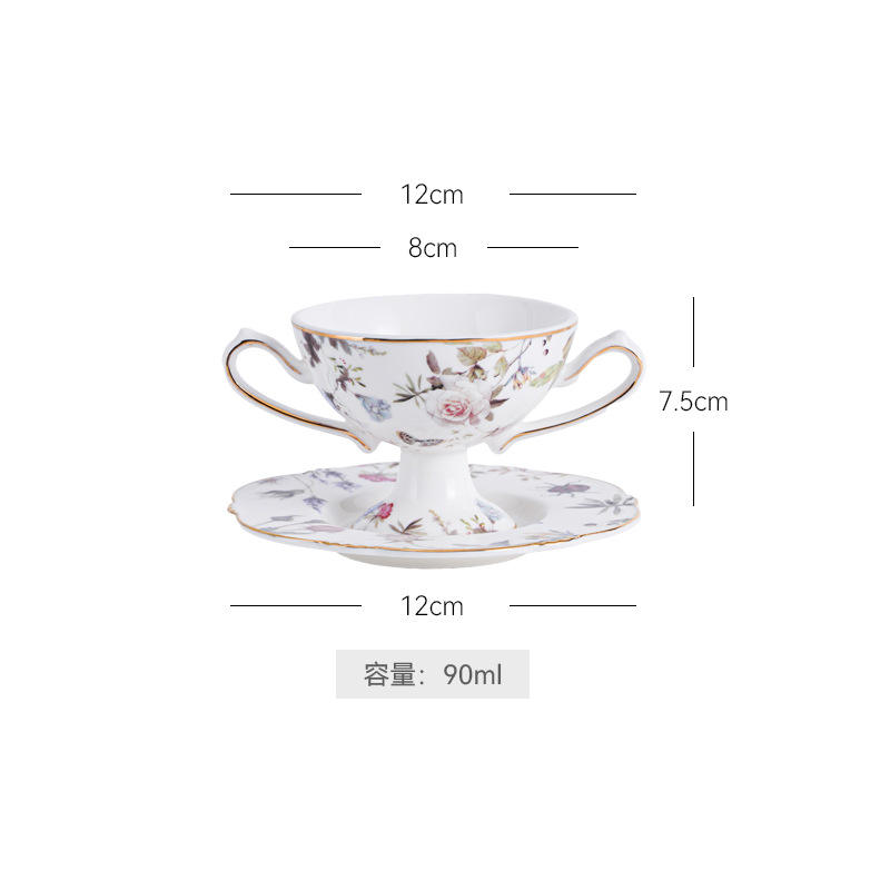White Rose Ice Cream Cup and Saucer