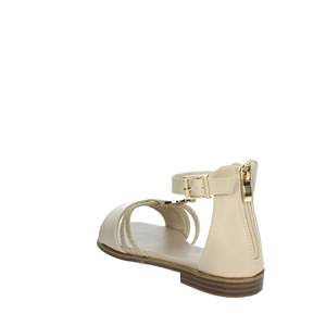 Sandalo da bambina Patrizia Pepe beige piatto con cinturino alla caviglia stile estivo - Product Image 2