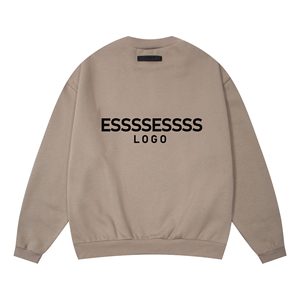 Sweat-shirt personnalisé 100% Coton coupe ample anti-boulochage SS22 Ess Flocked Light Oat Dark Oat Elastic Super <span class=keywords><strong>David</strong></span> Winter Letter - Product Image 2