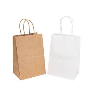 Paper Clothing Bags Black White Brown <b>Biodegradable</b> Kraft Environment Friendly Paper <b>Packaging</b> Shopping Bag - Product Image 5