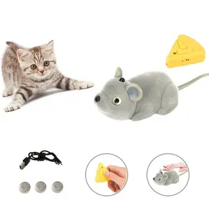 Yeni sıcak satış kızılötesi akıllı algılama engel kaçınma eğlenceli kedi köpek Pet ürünleri karikatür RC fare simülasyon modeli oyuncak