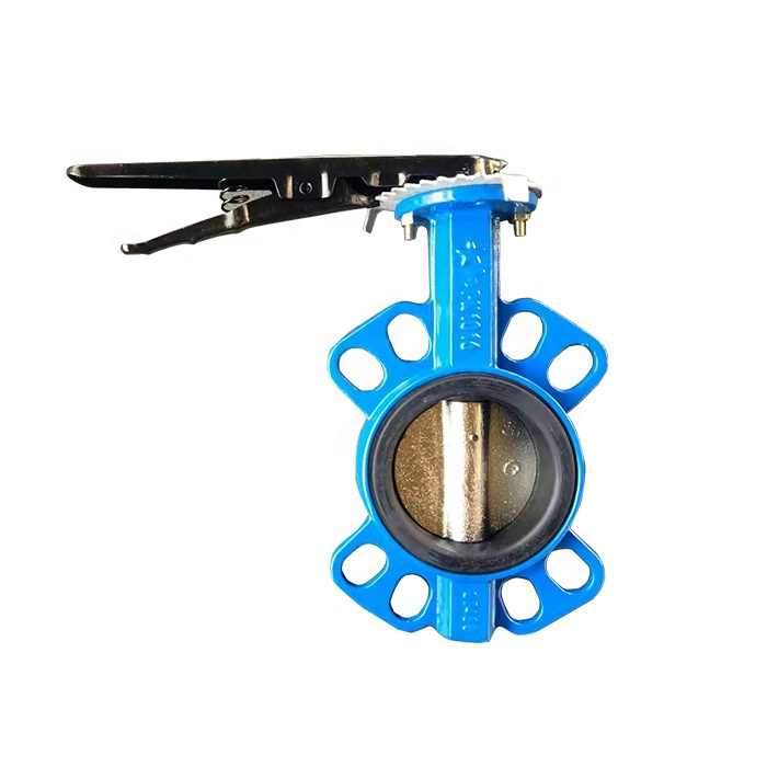 ductile cast iron DN80 wafer type butterfly valve with hand lever