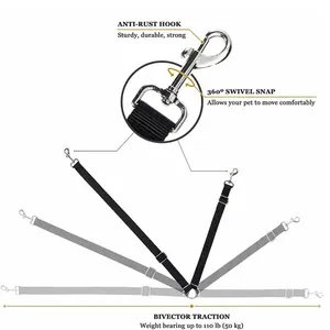 Cinturón de seguridad ajustable para <span class=keywords><strong>coche</strong></span> de mascotas, correa de nailon para perro, cinturón de seguridad para asiento trasero, collar de arnés para perro de diseñador personalizado OEM, accesorios para mascotas - Product Image 5