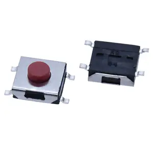 Kandens SMD 6x6 Tactile Switch 4 Pin SMT 6.2*6.2*3.1 Red Push Button Tact Switch 6 x 6 On Off Micro Switches
