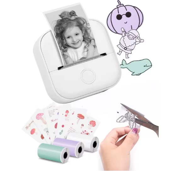 Phomemo Wireless Printer T02 Pocket Photo Printer Portable Thermal Printer Inkless Stickers Maker Mini for Home School Office