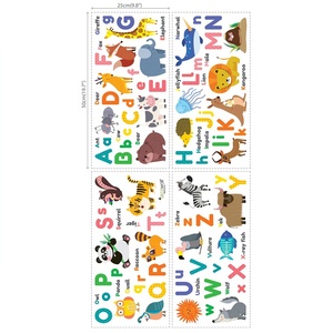 Decorazione A Buon Mercato Del Fumetto Colorato Alfabeto Animale Autoadesivo Della Parete Per I Bambini - Product Image 4