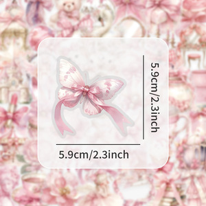 50 pezzi trasparenti simpatici fiabe rosa giovani ragazze da nubile per animali domestici impermeabili adesivi per Laptop per decorazione - Product Image 2