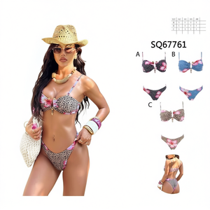 HDJ Maillot de bain une pièce imprimé floral, push-up, dos nu, contrôle du ventre, pour femmes, grande taille, SQ67761 - Product Image 1