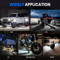 Kit de 8 Luces LED Impermeables IP65 para Roca, Luz Blanca Pura, para Iluminación Inferior de Automóviles, Luces LED Blancas para RZR, ATV, UTV