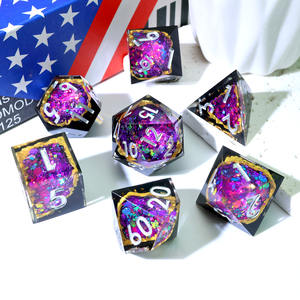 סט קוביות שרף גיאודה סגול מסתורי סט, קוביות רב פוליהדראלית עבור מבוכים ודרקונים משחק תפקיד Games-G1 - Product Image 2