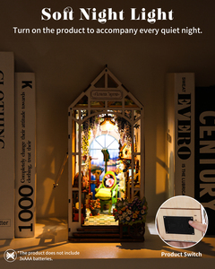 Rompecabezas 3D de Madera para Hacer uno Mismo, con Luz LED, Casa de Flores, Decoración de Librería en Miniatura para Adultos - Product Image 4