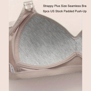 6 pezzi di biancheria intima da donna di alta qualità con spalline morbide imbottite e resistenti, <span class=keywords><strong>fascia</strong></span> taglie forti, reggiseno senza cuciture Push up - Product Image 4