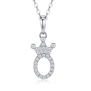 Collar con Colgante de Letra O de Moissanita, Plata de Ley 925, Cadena Delicada, Joyería Personalizable con Nombre, Collar de Moda con Letra - Product Image 1