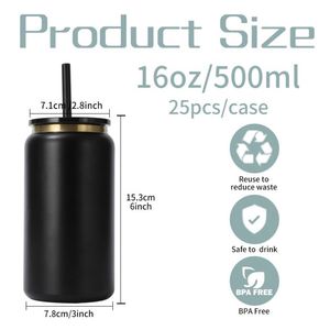 Custom logo Colorful Electroplated Stainless Steel Double-Wall 16oz Vacuum Tumbler Thermal Cup <b>with</b> <b>Straw</b> for Office Coffee Beer - Product Image 3