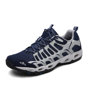 Zapatos de Senderismo Transpirables para Hombre, Color Azul Marino y Blanco, con Suela de Goma Antideslizante, Secado Rápido, para Exteriores - Product Image 1