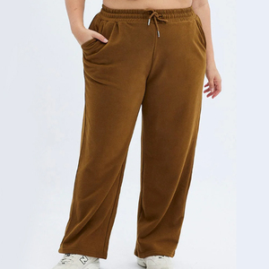Vêtements pour femmes de <span class=keywords><strong>grande</strong></span> <span class=keywords><strong>taille</strong></span>, tricoté sur mesure, décontracté, <span class=keywords><strong>beige</strong></span>, ample et surdimensionné, baggy marron pour femmes, <span class=keywords><strong>pantalon</strong></span> de jogging à jambes larges, <span class=keywords><strong>pantalon</strong></span> <span class=keywords><strong>grande</strong></span> <span class=keywords><strong>taille</strong></span> - Product Image 1