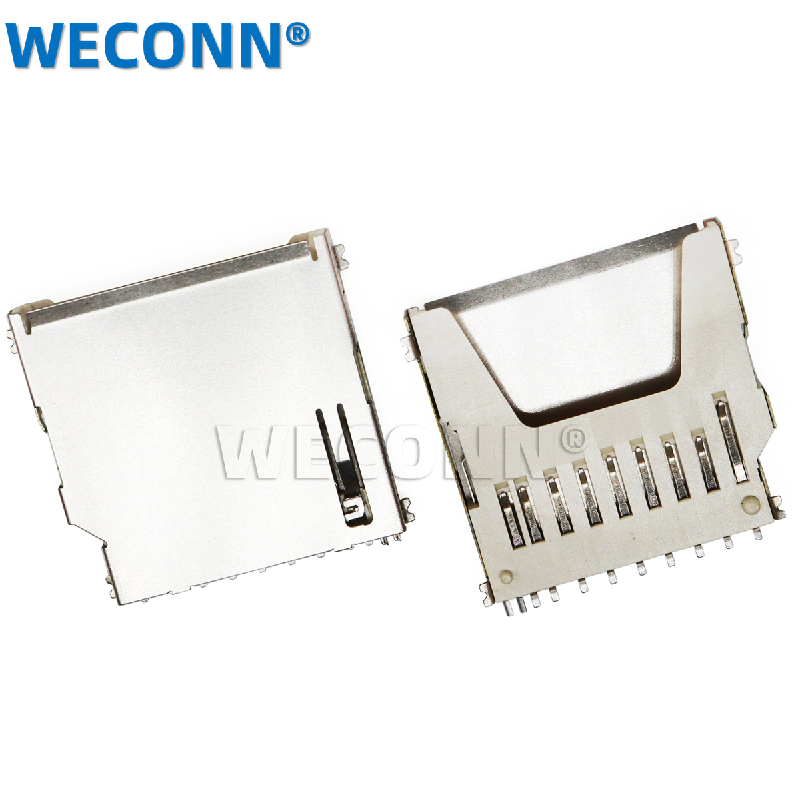 11 pin pcb connector sim card socket connector SD connector PUSH PUSH TYPE with lock