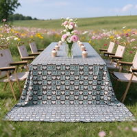 Nappe Imprimée en Polyester Imperméable, Housse de Table Personnalisée pour la Maison, l'Hôtel, les Dîners, les Mariages et la Décoration de Fêtes