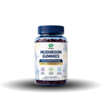 Gummies aux champignons, mélange de 10 champignons, végétaliennes, GMP, extrait de Crinière de lion et de Reishi, saveur baies, pour la concentration cérébrale, complément sous marque privée