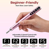 Vantrend Beauty Mini Ponceuse à Ongles Électrique Portable Rechargeable en Forme de Stylo 25000 tr/min pour Manucure et Pédicure