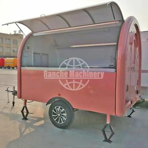 Outdoor Aluminum/Fiberglass Food Wagon Street Food Kiosk Steel Mobile Hot Dog Cart <b>Towable</b> Food Trailer with Candy - Product Image 3