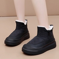 Bottes d'hiver mi-hautes pour femmes, doublées de polaire, chaussures d'hiver confortables et décontractées en coton