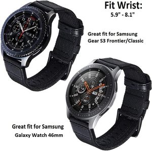 Pour Blissbands Bracelet en cuir en nylon de luxe pour hommes 20mm et 22mm Bracelets <span class=keywords><strong>Smartwatch</strong></span> en deux parties avec dégagement rapide - Product Image 2